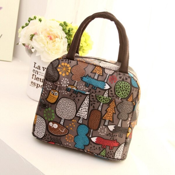 Freshness lunch bag Thermal insulated lunch box Tote Bento Pocket Lunch Container Cooler Bag Brown