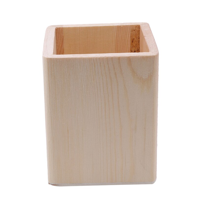 Organizador de escritorio, caja de lápices con soporte de madera, caja para colorear DIY para niños, herramientas creativas, portalápices, accesorios de oficina: Square section