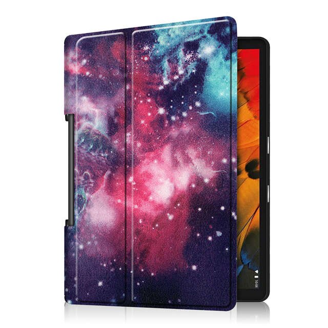 IBuyiWin magnetyczna skóra poliuretanowa etui na lenovo Yoga zakładka 5 YT-X705F 10.1 cala Tablet Funda Capa pokrywa do jogi Smart Tab + Film + długopis: Galaxy