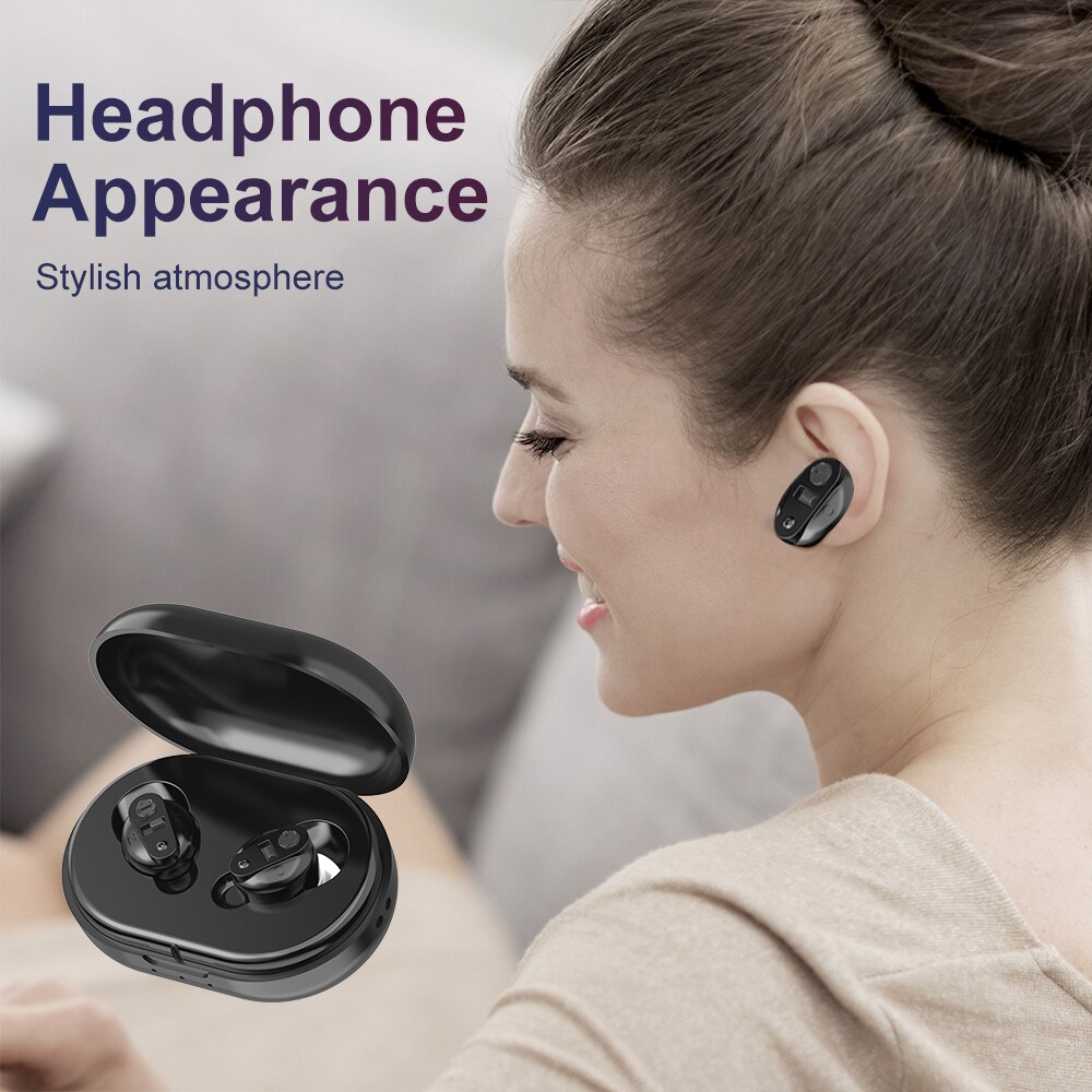 Rechargeable Hearing Aids Mini Sound Amplifier Enhancer Portable Wireless Hearing Amplifier for Adults Hearing Aids with Botton