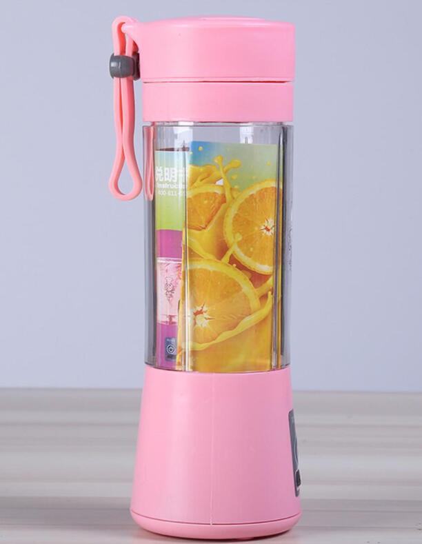 380ml USB Rechargeable Juicer Cup Juice Citrus Blender Lemon vegetables fruit Milkshake Smoothie Squeezers Reamers Bottle: Pink