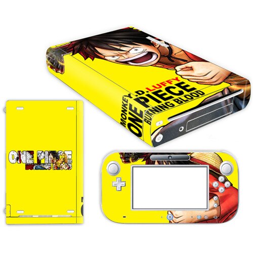 Anime di Un Pezzo Luffy Autoadesivo Della Pelle per Nintendo Wii U Console Copertura con Telecomandi Skin Per Controller Per Nintend wii u sticker: YS-WIIU-0077