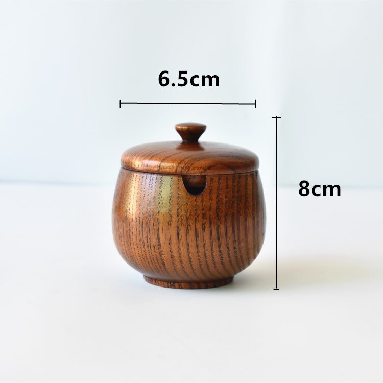 Azufaifo-Bote para sal de madera natural, bote para condimento con tapa, condimento para cocina, tres colores: A