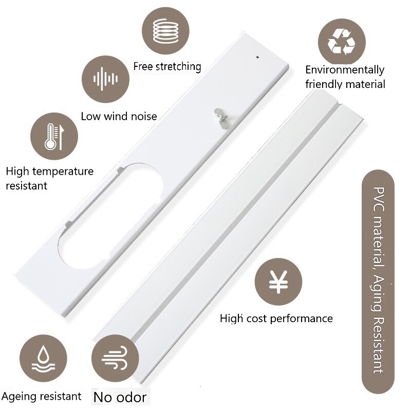 2PCS Air Conditioner Window Sealing Plate,Portable Air Conditioner Window Vent Kit, Adjustable Length Portable Ac Vent