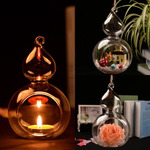Romantic Angel Glass Crystal Hanging Tea Light Candle Holder Home Party Wedding Decor Fashionable Candlestick: B