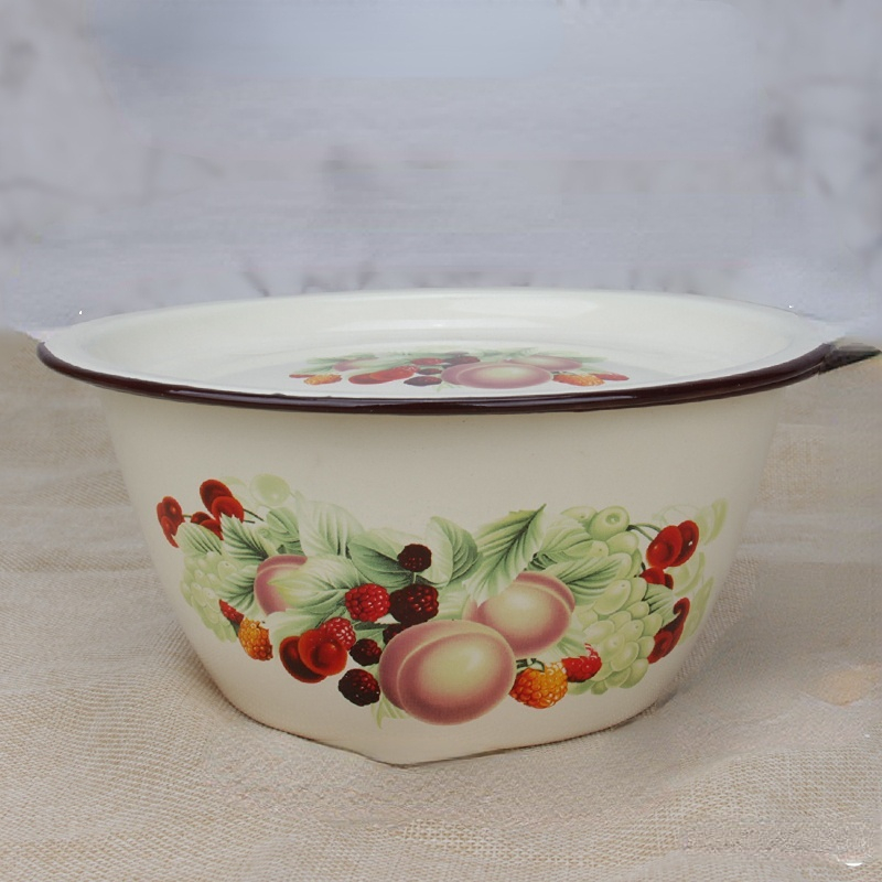 Nowa zagęszczona emalia płaska pokrywa umywalka emaliowana z pokrywą robić pogłębienia basenu smalec umywalka kluska wypełnienie umywalka przykrywka robić filiżanki: B / 20CM