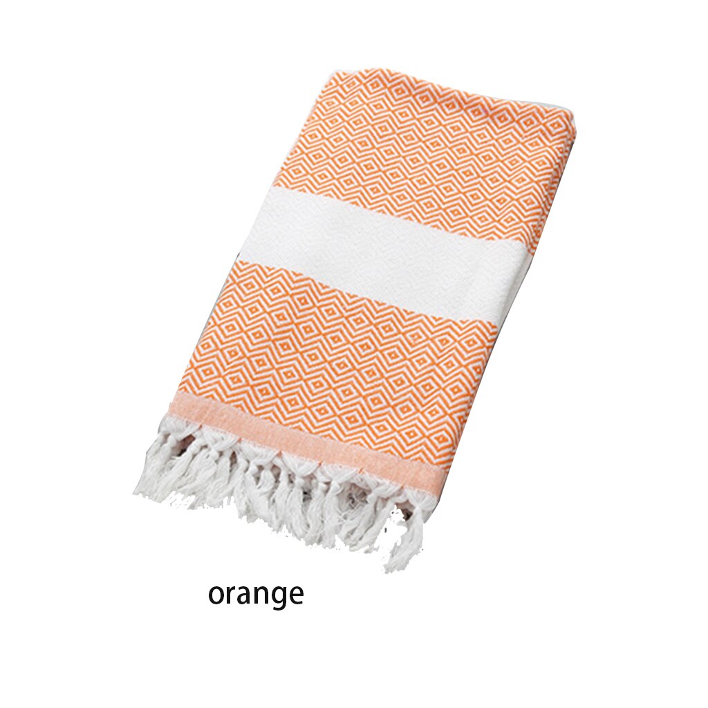 Toalla de baño turco de gran tamaño con borla, tela de felpa suave a rayas para adultos, toalla de playa Extra grande, pañuelo de sábana de baño,: orange