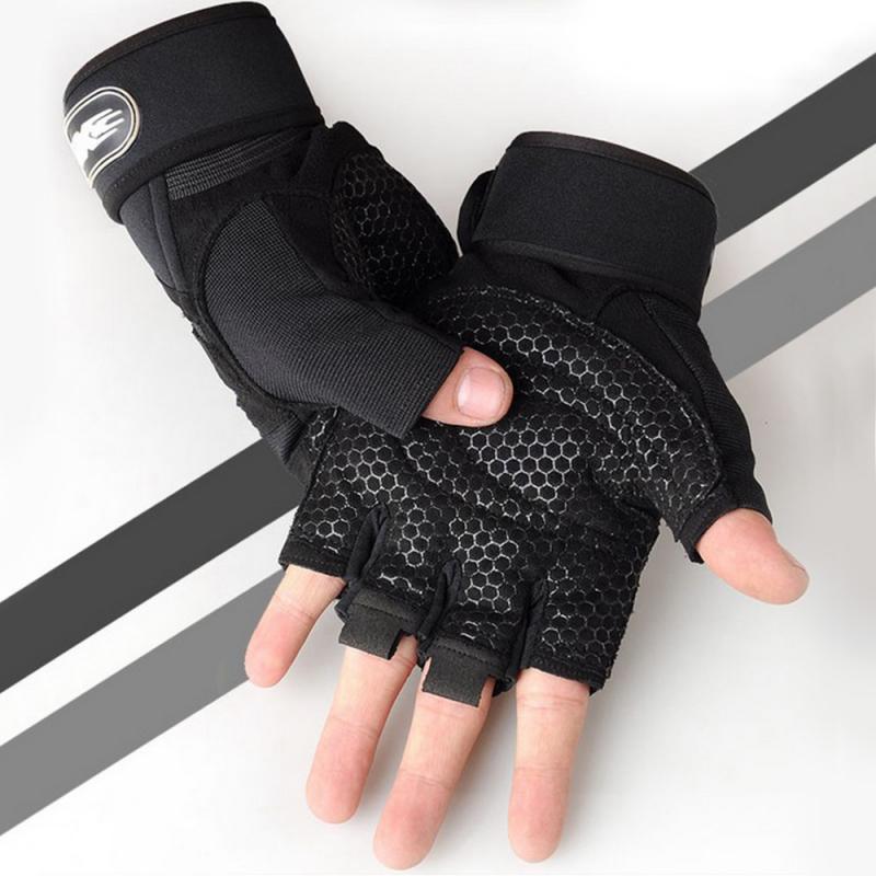 Men Women Weightlifting Breathable Gloves Pressurized Non-slip Half-finger Glove Fitness Cycling Sport Wear-resistant Hand Cover