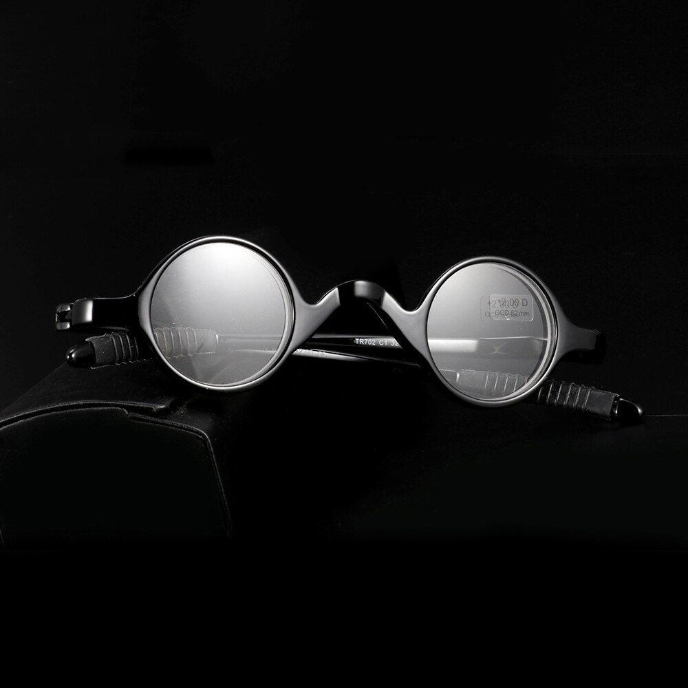 Fleksible små runde læsebriller retro  tr90 forstørrelsesglas ultralet presbyopi briller  +1.0 +1.5 +2.0 +2.5 +3.0 +3.5