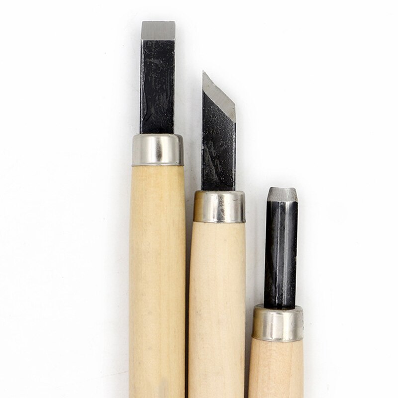 Wood Handmade Carver Chisel Hand Tools Accessaries Rubber Carving Knife Set For Woodworkers Gouges DIY