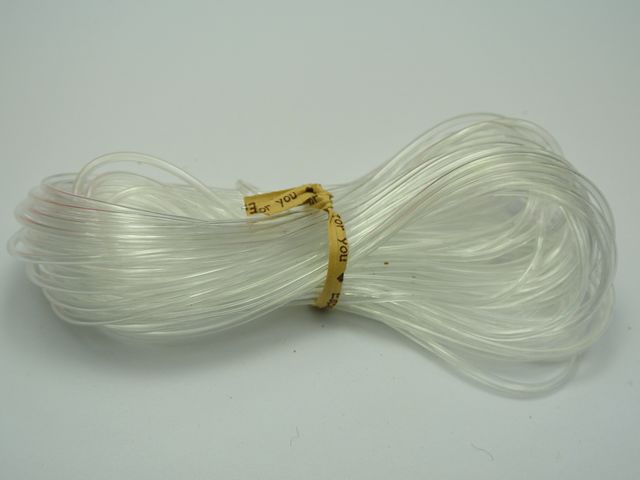 Cordon de bijouterie Transparent Transparent | Couvercle de tube en caoutchouc creux, 2mm, accessoires décoratifs pour fil à mémoire de 15 mètres