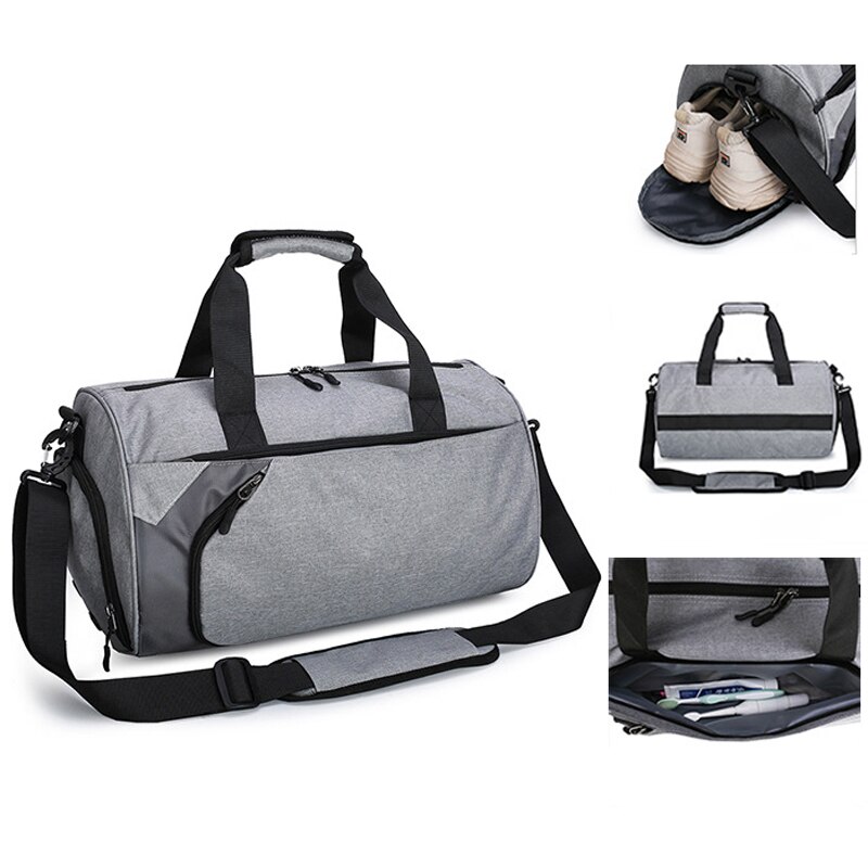 Multifunctionele Grote Capaciteit Mannen Reistas Waterdichte Outdoor Fitness Sport Weekend Tassen Schouder Handtas Met Schoen Zakje
