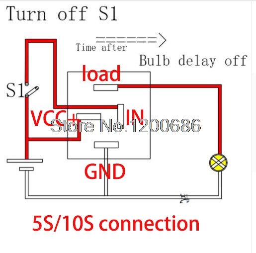 30A Automotive 12V Time Delay Relay SPDT 2S 2 second 10S 5S delay release off relay output turn off after turn off switch