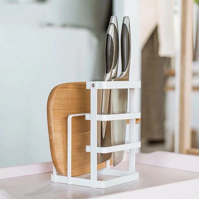 Metalen Keuken Organizer Voor Snijplank Mes Afdruiprek Plank Koken Schotel Opslag Rack Pan Cover Stand Keuken Accessoires