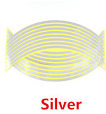 Tiras adhesivas para rueda de motocicleta, calcomanías reflectantes, cinta para llanta, estilo de coche y bicicleta para SUZUKI S TL1000 Kawasaki NINJA 650R ER6F: Plata