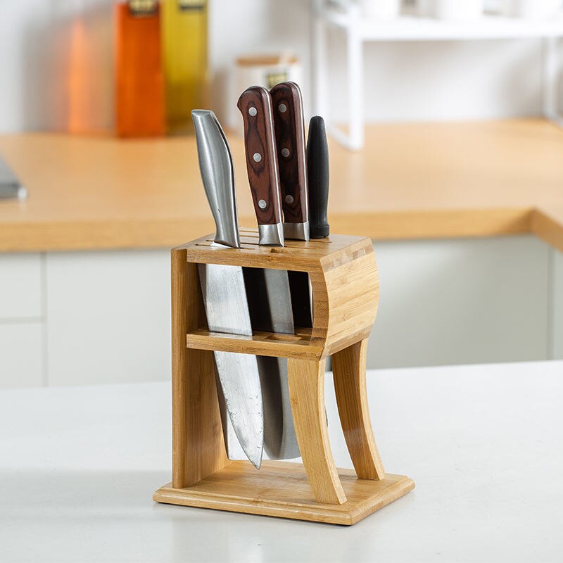 Bamboo Knife Holder, Knife Holder, Storage Rack, Dish Rack, Household Kitchen Supplies, Multi-function Knife Holder