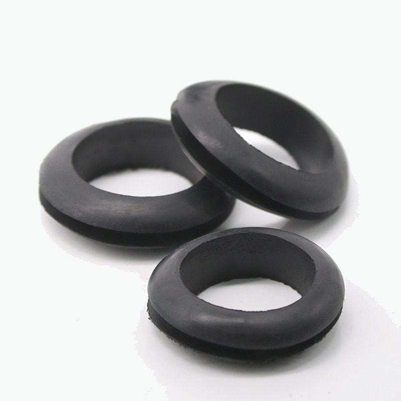 Ojales Blakc Arandelas de cableado de goma blanca Cable de anillo Bobina de doble cara Anillo de sellado de junta tórica 3 mm/4 mm/5 mm/6 mm/7 mm/8 mm/10 mm 50 piezas