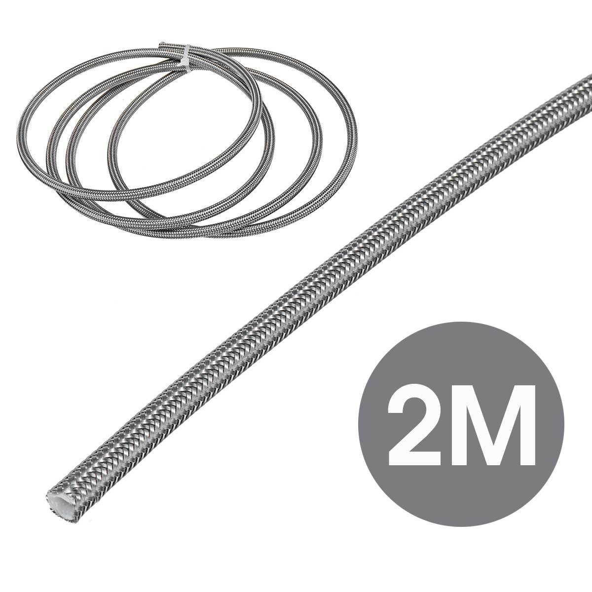 2m AN3 Braided Stainless Steel 3AN AN3 AN-3 Brake Hose PTEF Hydraulic Brake Fuel Line Hose