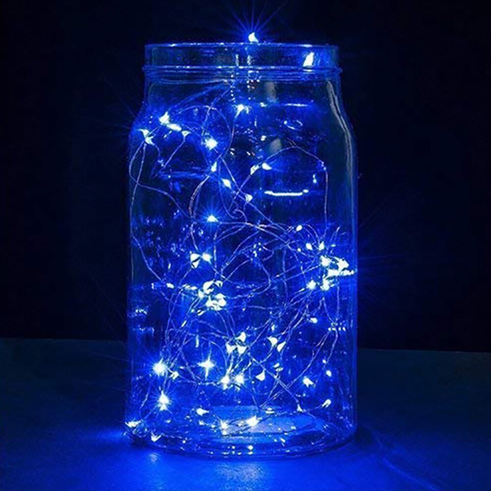 Batterij Aangedreven Guirlande Wijn Fles Verlichting Met Kurk 2M 20Leds Koperdraad Kleurrijke Fairy Lights String Voor Party bruiloft Decor: blue / 1m 10LEDs