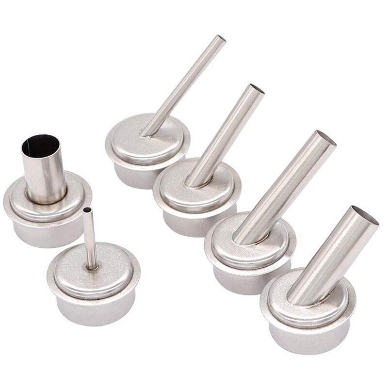 -6Pcs Quick 861DW Air Station Resisting Nozzles 3/4/6/8/10/12mm Nozzle Sleeve for PCB Microscope Soldering Repair
