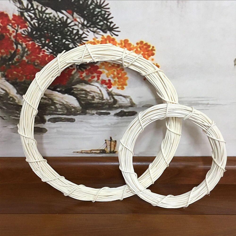 Decorative Flowers Door Hangers Rattan Rings Year Garland Handmade DIY Home Adornment Christmas Decorations