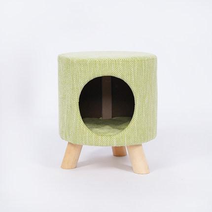 Taburete moderno Para casa de gato, cueva, estera suave Para las cuatro estaciones, asiento portátil Para mascotas, Casitas Para Gatos, CHATE Lit, mascotas, accesorios de Gatos: Green / small size