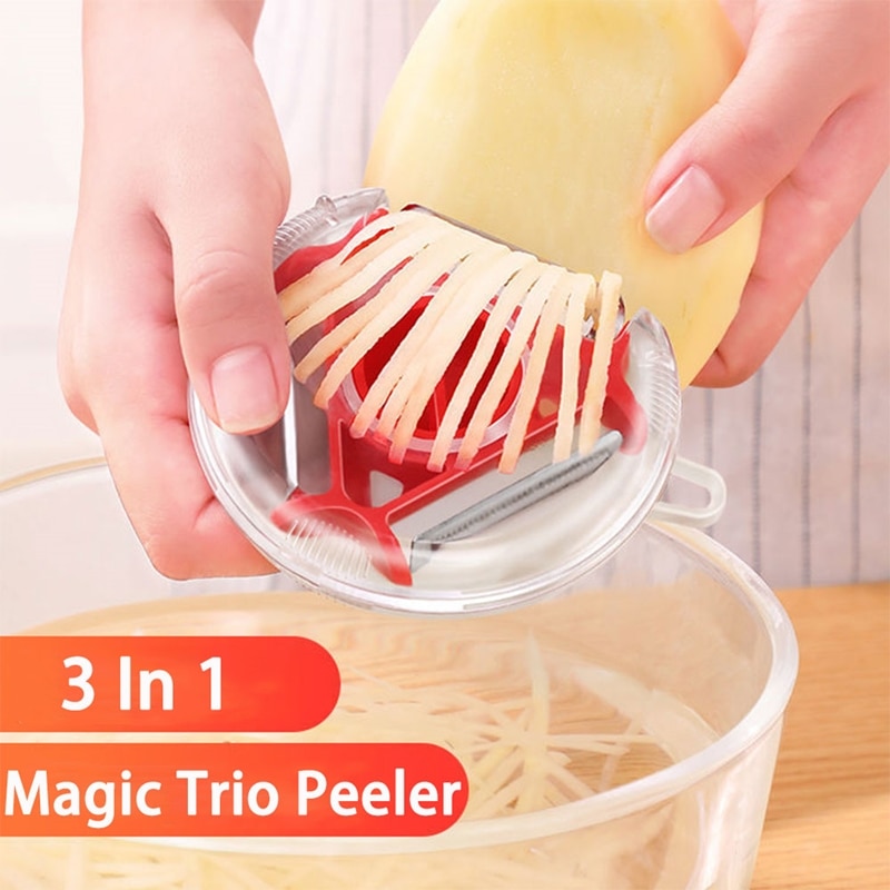 Magia 3 em 1 descascador conjunto slicer aço inoxidável descascador shredder julienne cortador multi descascar lâmina ralador ferramenta de cozinha 2021 novo