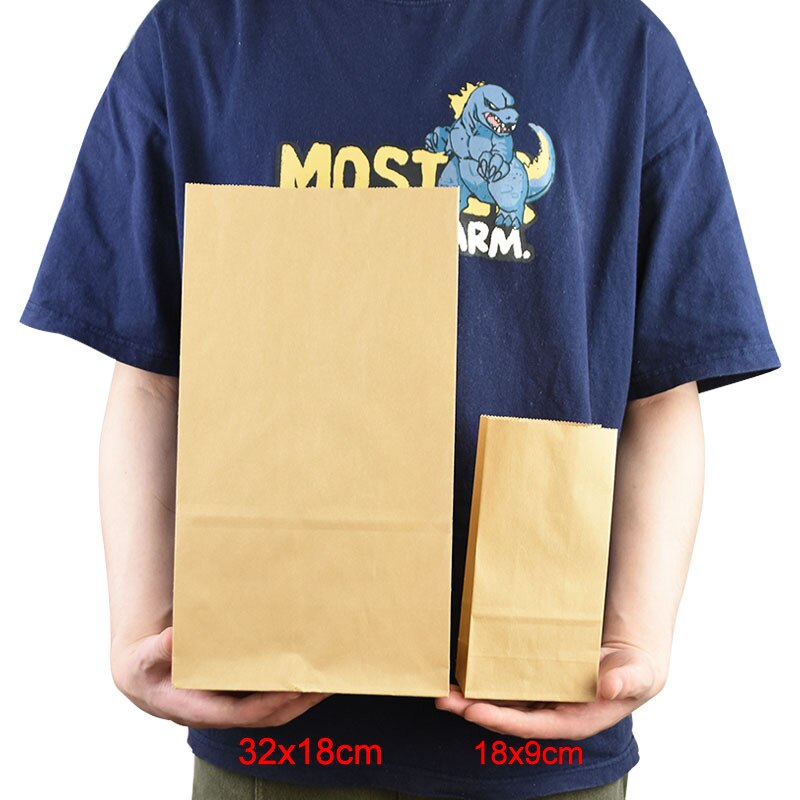 50pcs Kraft Paper Bag Bags Packaging Biscuit Candy Food Cookie Bread Snacks Baking Takeaway Bags Wedding Party Packaging