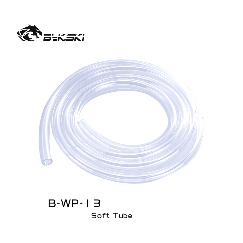 Bykski-Tubo de Flessibile de 9,5mm de diámetro interior + 12,7mm de diámetro exterior, tubo de silicona PU, tubos de manguera de agua transparente, 1 metro/Uds.: Transparent