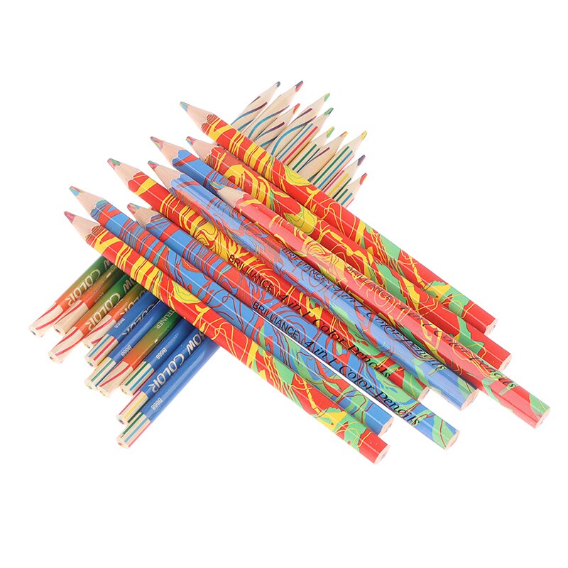 10Pcs Regenboog Potloden Kleurrijke School Schrijven Briefpapier Tekening Painting Potlood Kunst Levert Houten Schilderij Materiaal