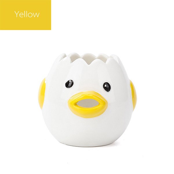 Keramisk äggseparator söt chick äggdelare äggvit äggula separator flytande filter bakverktyg kök leverans: Gul