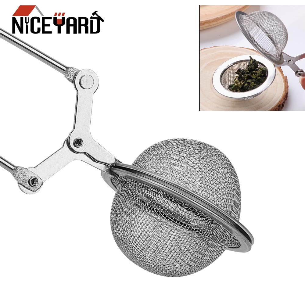NICEYARD Stainless Steel Coffee Herb Spice Filter Diffuser Tea Infuser Handle Tea Ball Sphere Mesh Tea Strainer
