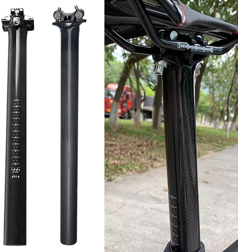 Kohlenstoff Fahrrad Sattelstütze Voll 3k Faser Superlight Titan MTB Rennrad Sitz Post Teile 27.2/31,6x350/400 MM