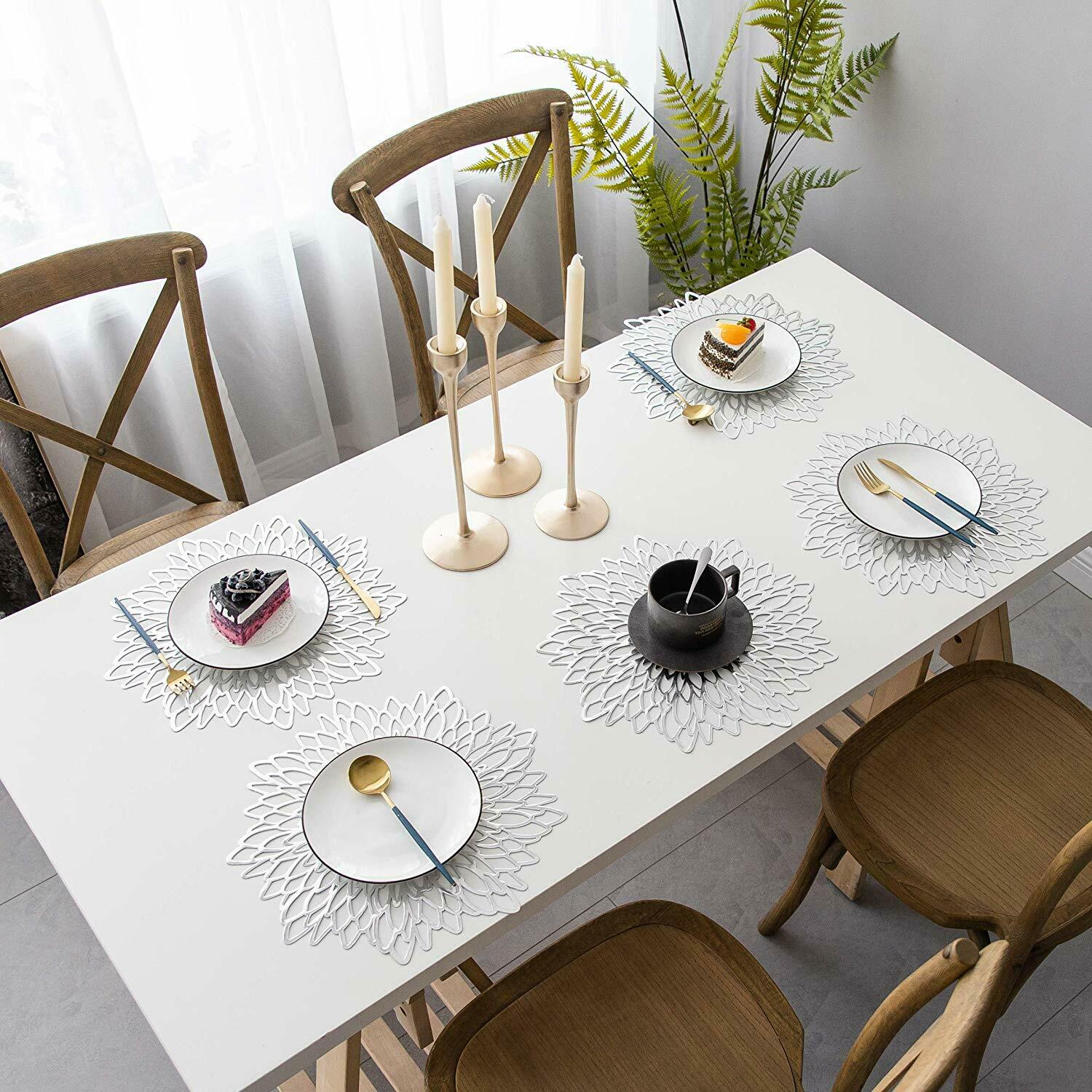 Pvc hule isoleringscoasterunderlag bordskålmåtter hjem juledekoration varmebestandig placemat til spisebord