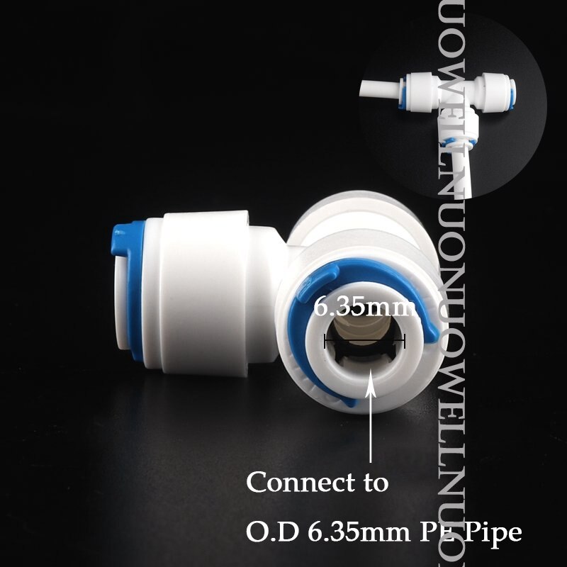 20Pcs 1/4 "Pe Pijp Connector Waterzuiveraar Omgekeerde Osmose Water Pijp Pom Socket Gewrichten H Tuin irrigatie Buis Adapter