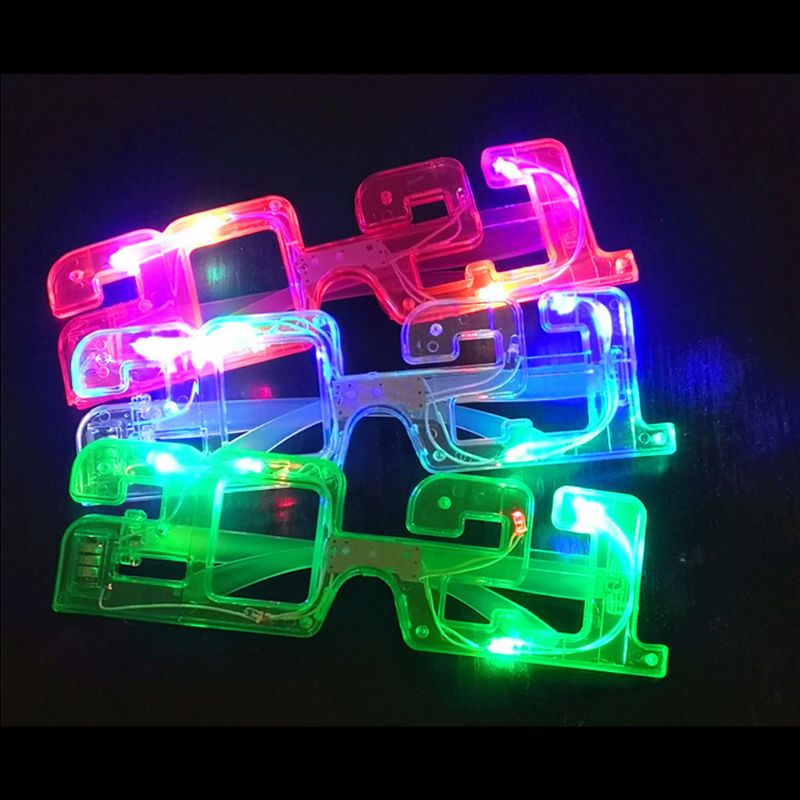 Montura de gafas LED para niños y adultos Con luz intermitente, números, tonos de obturador, gafas luminosas para vacaciones, Año , suministros para fiestas de neón