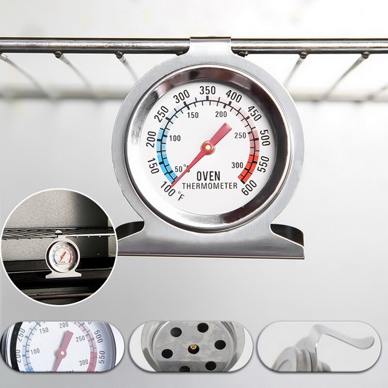 Junejour 1Pcs Stand Dial Oven Thermometer Stainless Steel Gauge Gage Kitchen Cooker Baking Supplies Food Meat Temperature