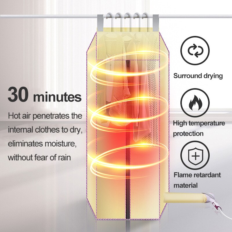 Electric Clothes Dryer Portable Quickly Drying Clothes Shoes Boots Electric Clothes Drying Machine Storage Cabinet Travel Home