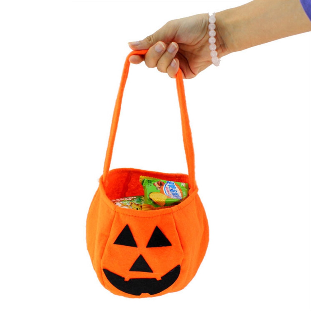 COMPUDA Halloween decorations outdoor Halloween Pumpkin Candy Bag Kid's Witch Trick Treat Handbag Children Storage Bag: Default Title