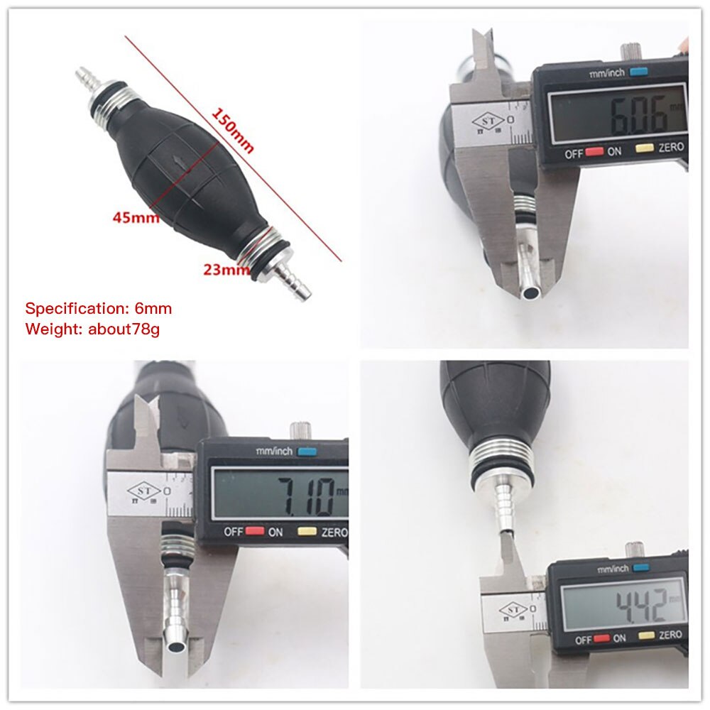 Fuel Pump 6mm 8mm 10mm 12mm Rubber Aluminum Hand Fuel Pump Line Hand Primer Bulb All Fuels For Vehicle Boat Marine Outboard