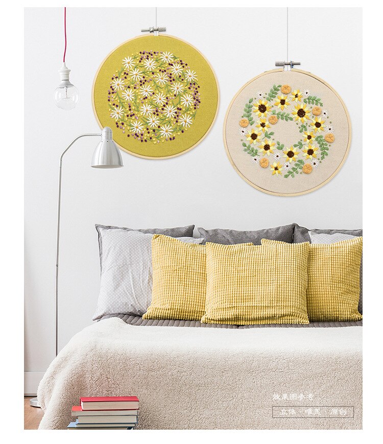 Europa diy blomsterbroderi starter sett med ramme til nybegynner håndarbeid sett korssting serie kunst håndverk sy dekor