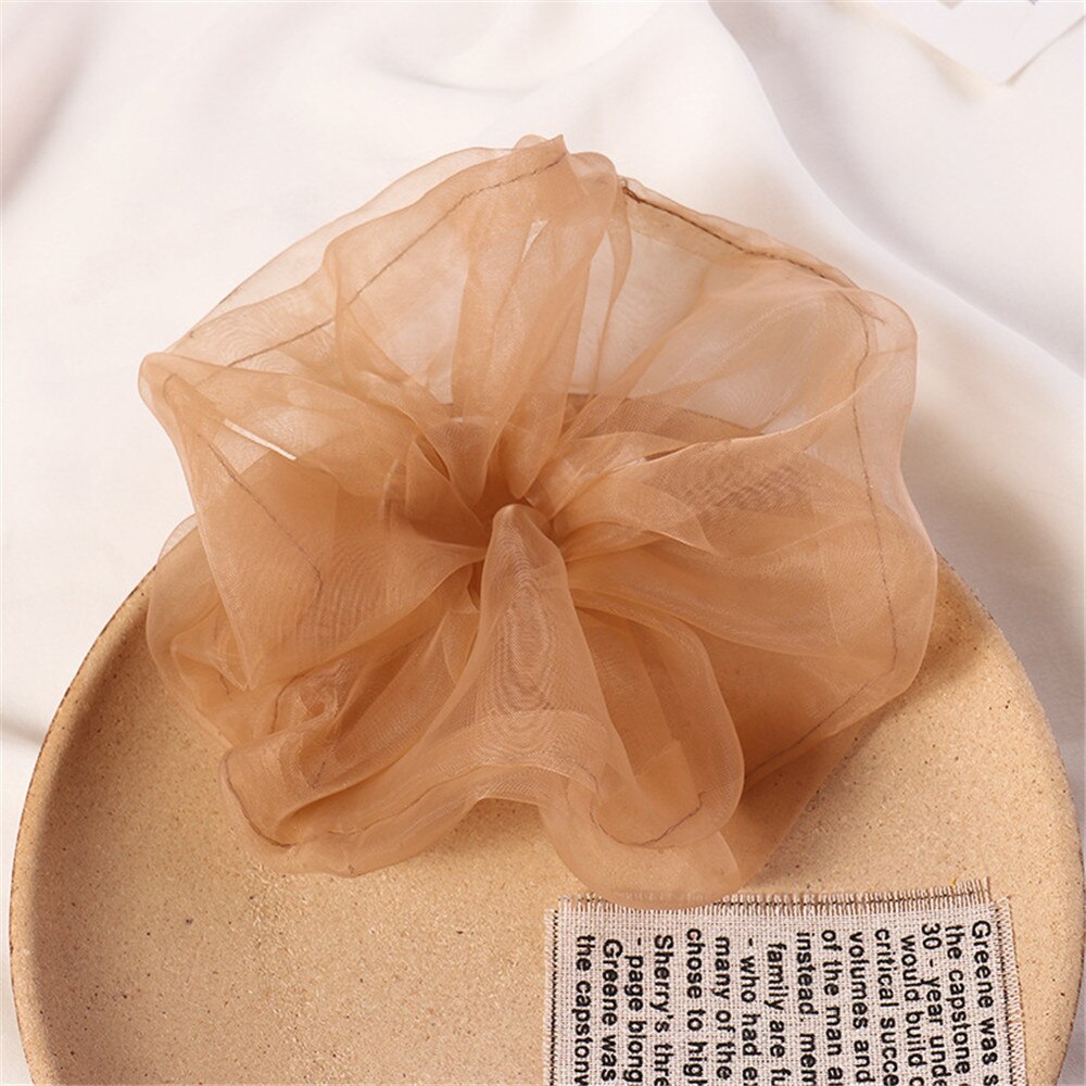 Organza randigt hår scrunchie hår ringslipsar för flickor hästsvanshållare hårband elastiskt hårband håraccessoarer huvudbonader: 7