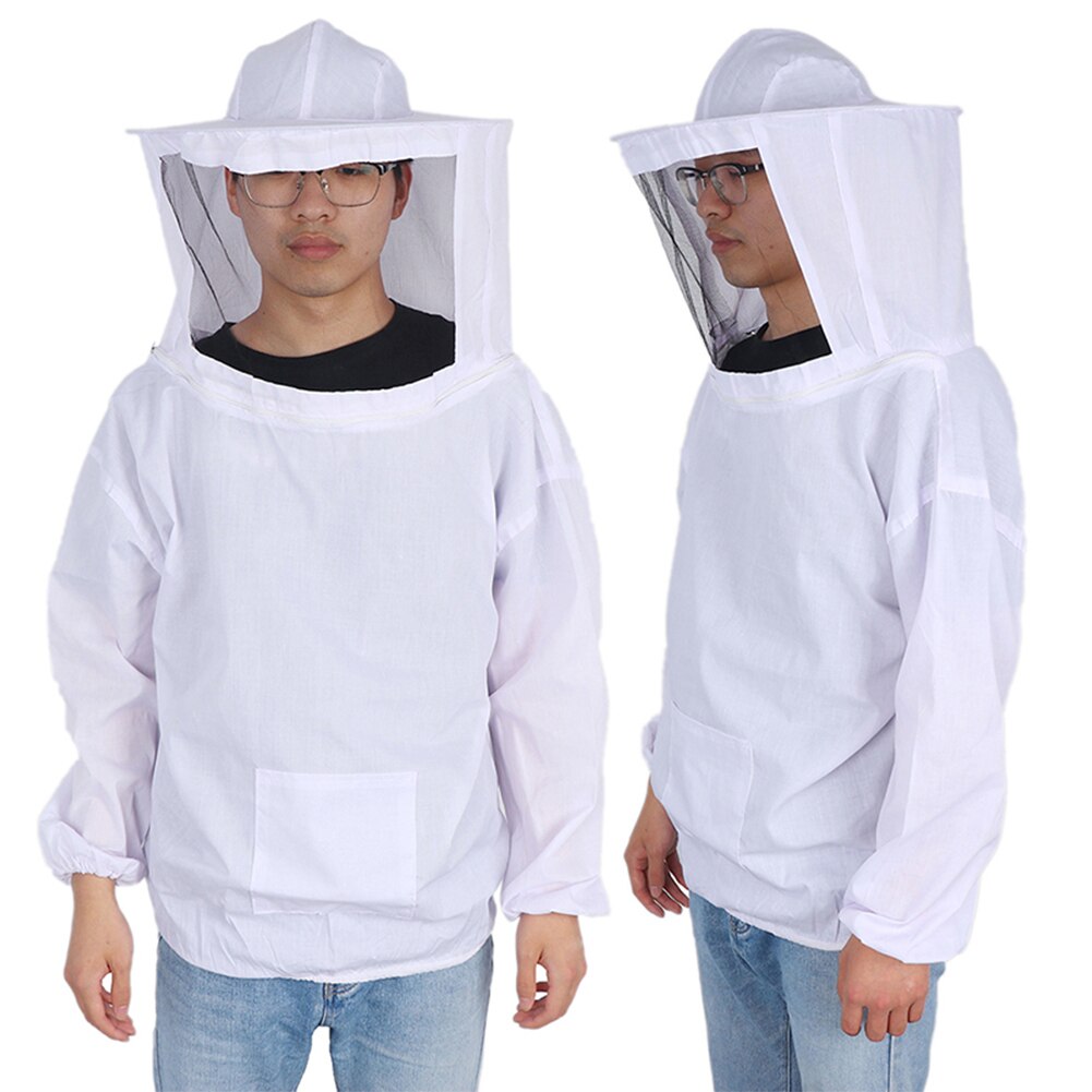 Unisex Breathable Transparent Hooded Beekeeping Suit Insect Feed Mesh Face Shield Protective Coat for Beekeepers