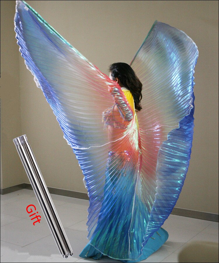 Alas de Isis para danza del vientre, accesorio de danza del vientre, disfraz Oriental de Bollywood, Egipto egipcio con palos, mujeres, niños, arco iris