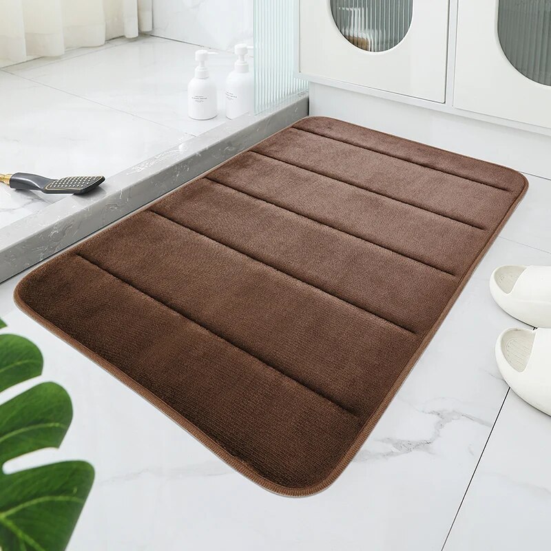 Bad Korallen samt Anti-Rutsch-Matte, schnelle Wasser aufnahme, trockene Maschinen wäsche, Toiletten matte, weich bequem, einfache Matte Bad verwenden: Braun / 400MMx600MM