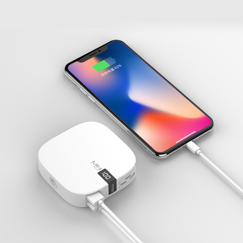 Mini Energie Bank 10000 mAh Typ-C & Beleuchtung schnelle eingang Digital Anzeige Energie Dual USB schnelle ausgabe tragbare Ladung schatz: weiß