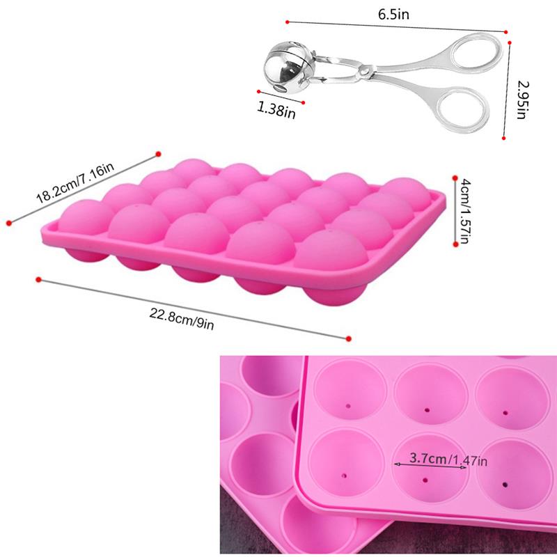 Boulettes de viande rondes en acier inoxydable, avec moule à sucette et 20 bâtonnets, outils de cuisine créatifs pour la maison, 2 pièces