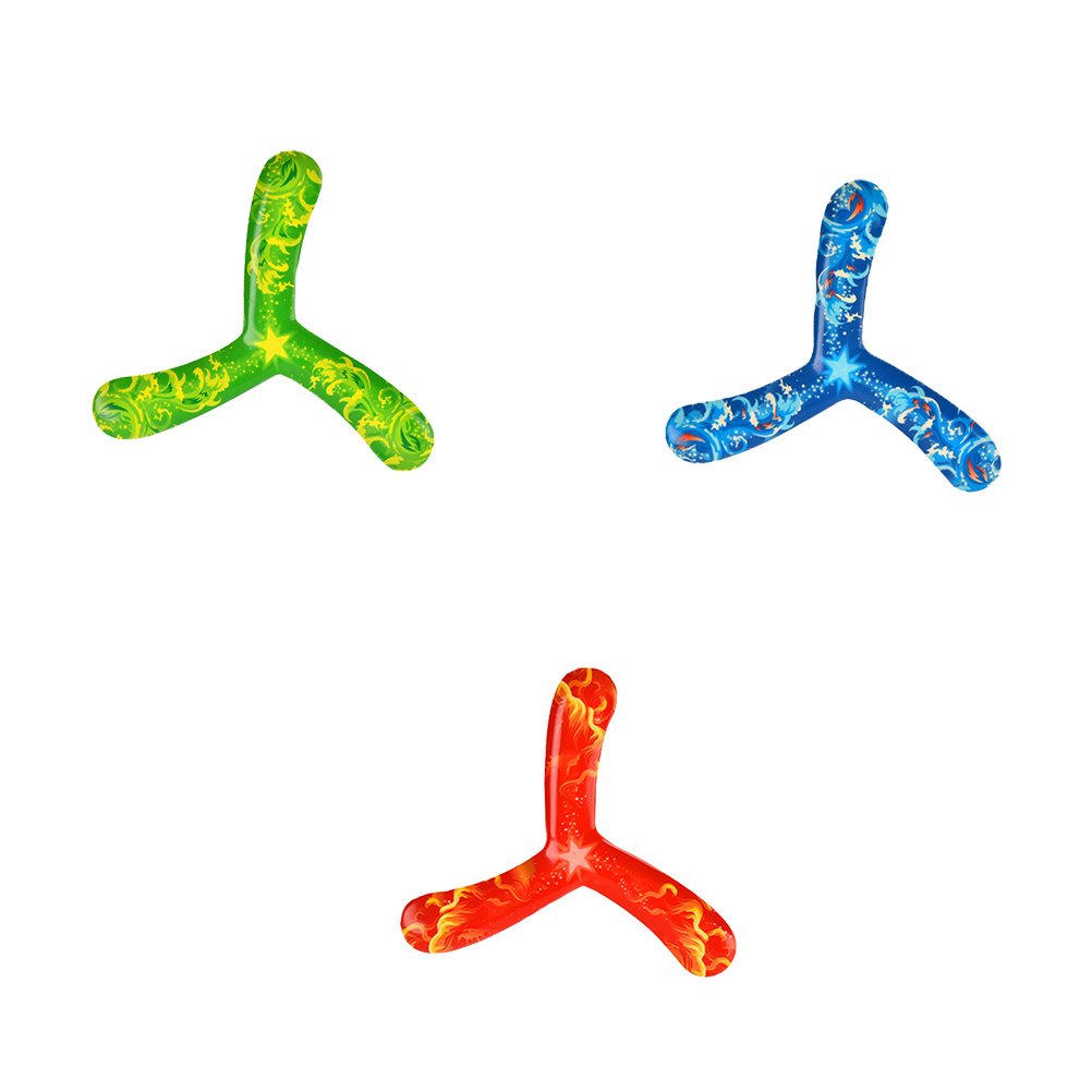 3 pezzi Cast manovella dardo tre foglie Boomerang per bambini bambini all&#39;aperto bambino