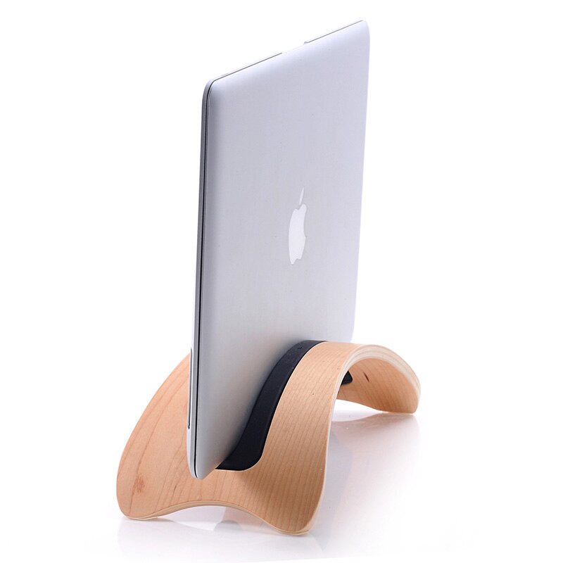 Træ lodret stationær bærbar computer holder holder base beslag dock til 13.3/15.4/16 tommer macbook pro 11.6/13.3 tommer macbook air