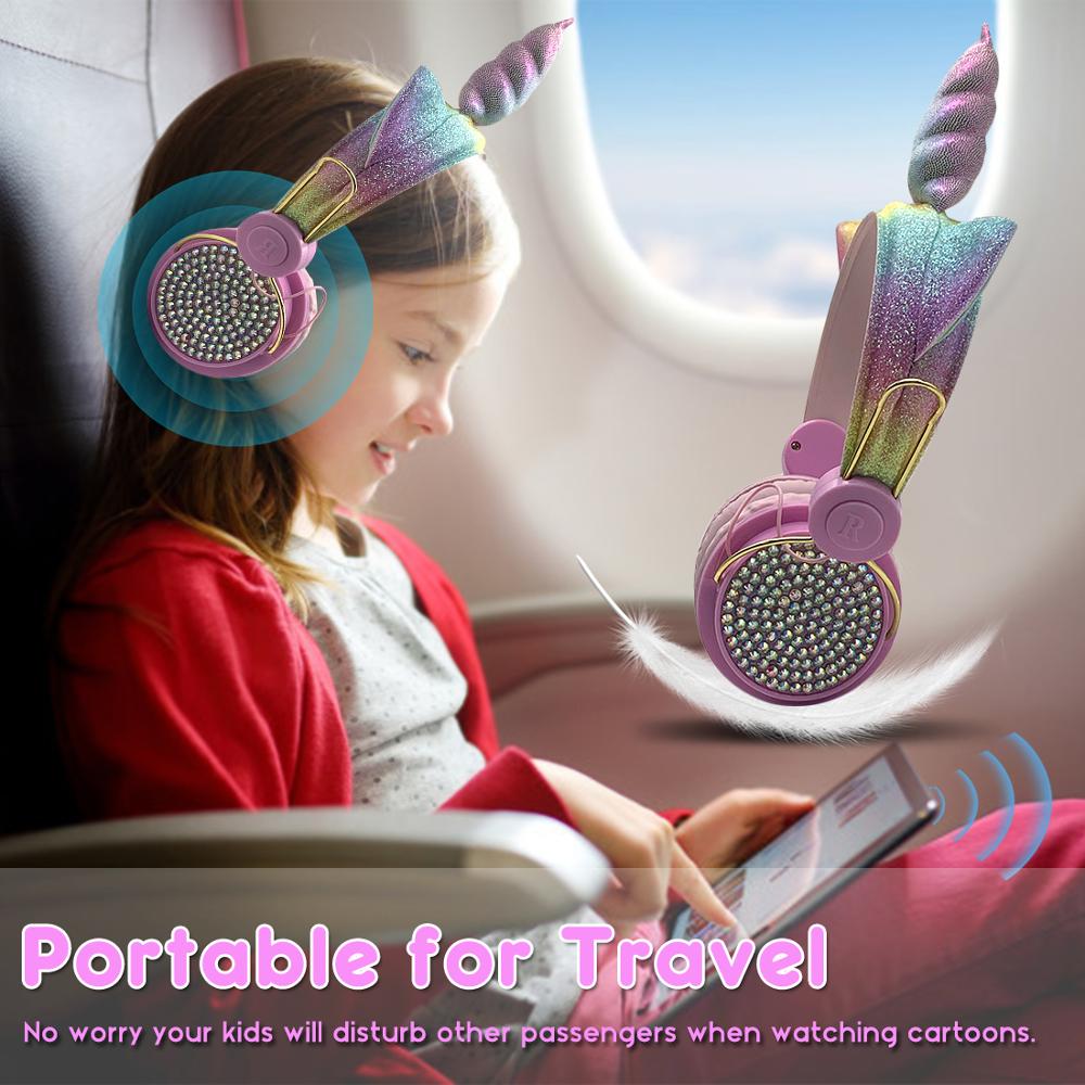 Verbeterde Unicorns Bluetooth Hoofdtelefoon Opvouwbaar Muziek Stereo Oortelefoon Met Microfoon Voor Handsfree Online Onderwijs